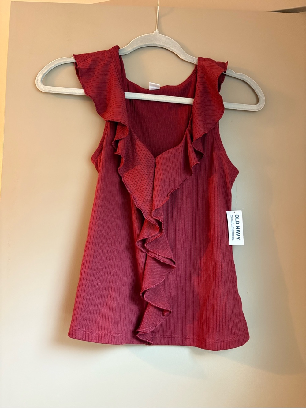 Old Navy Red Ruffle V-Neck Sleeveless Camisole